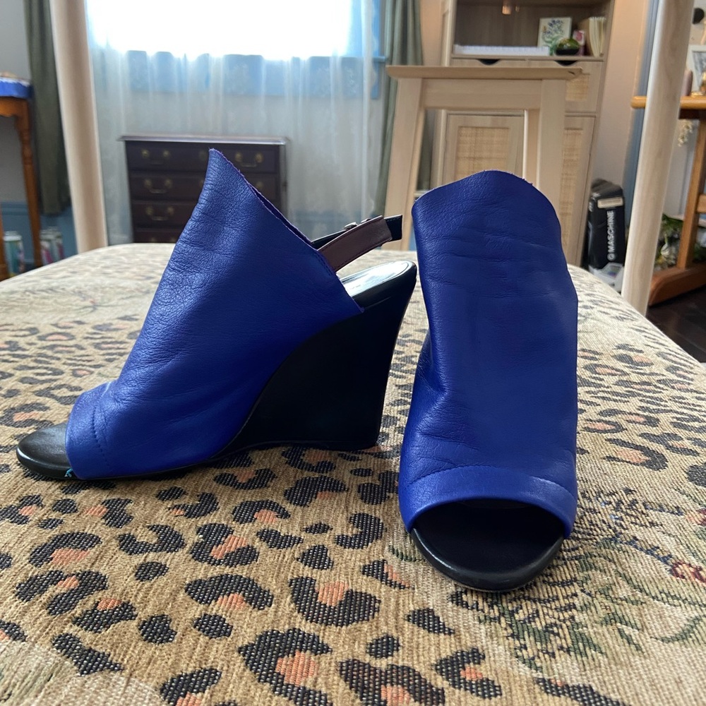 Balenciaga leather cobalt heels